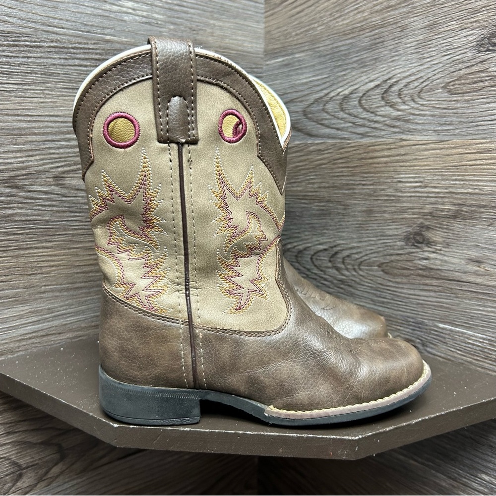 Laredo burgundy brown leather cowboy western boots